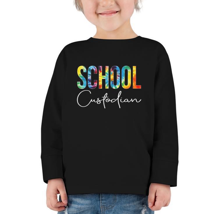 School Custodian Tie Dye Back To School For Women For Work Graphic Toddler Long Sleeve Tee