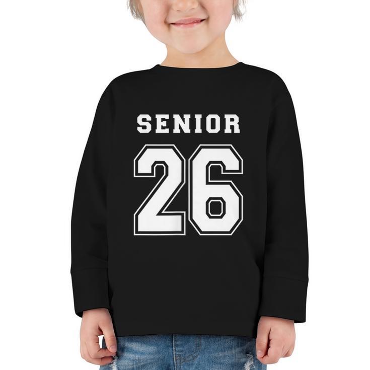 Senior 26 Class Of 2026 Front Back Grad Back To School Graphic Toddler Long Sleeve Tee