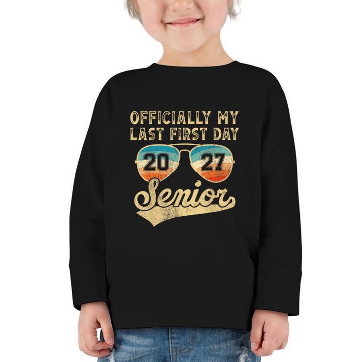 Senior Class Of 2027 Back To School Last First Day Of School Graphic Toddler Long Sleeve Tee