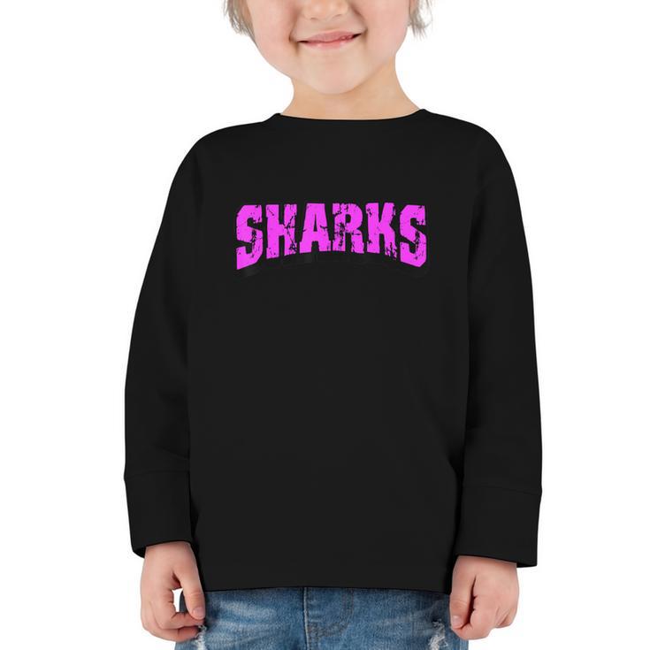 Sharks Back To School Spirit Pk Graphic Toddler Long Sleeve Tee