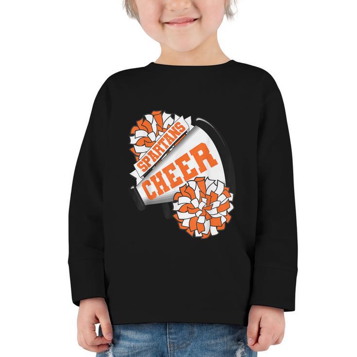 Spartans Cheer Back To School Cheerleading Spirit O Graphic Toddler Long Sleeve Tee