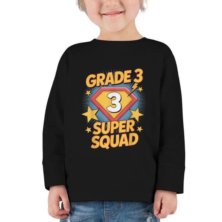 Third Grade Superhero Squad 3rd Year Kids Back To School Graphic Toddler Long Sleeve Tee