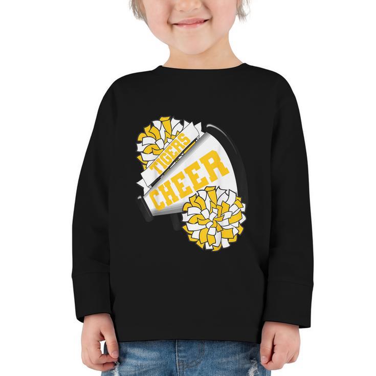 Tigers Cheer Back To School Cheerleading Spirit GY Graphic Toddler Long Sleeve Tee