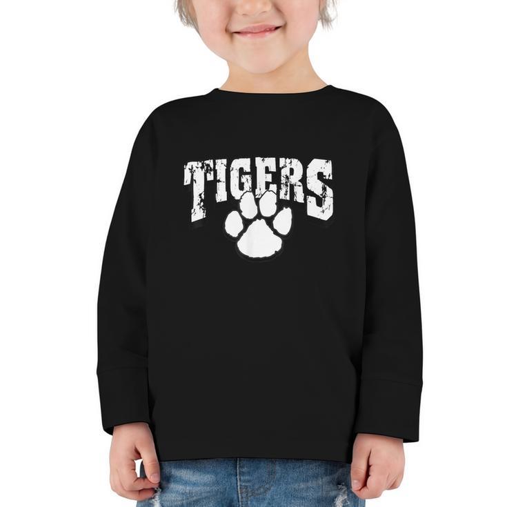 Tigers School Spirit Back To School B Graphic Toddler Long Sleeve Tee