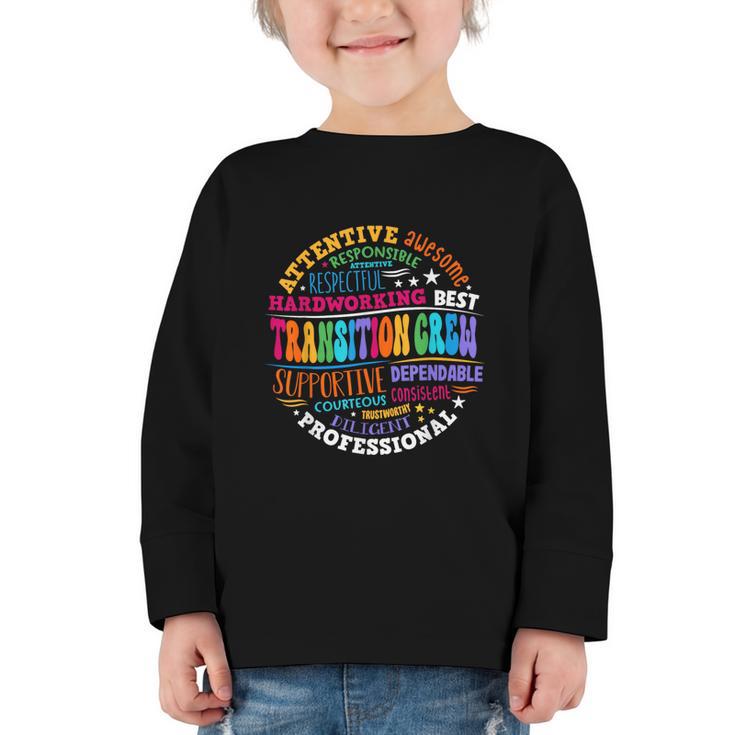 Transition Crew Squad Appreciation Week Back To School Graphic Toddler Long Sleeve Tee