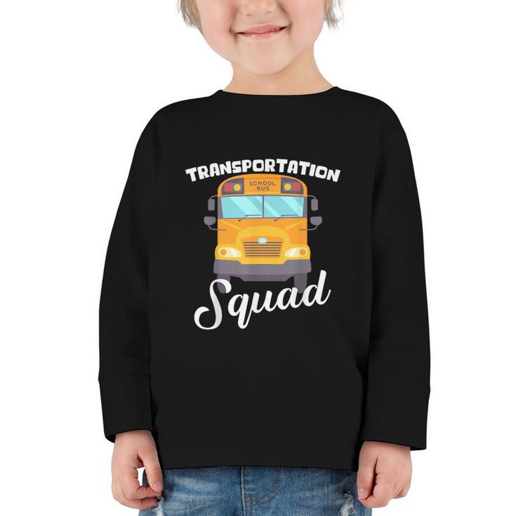 Transportation Squad Back To School Bus Driver Monitor Aide Graphic Toddler Long Sleeve Tee