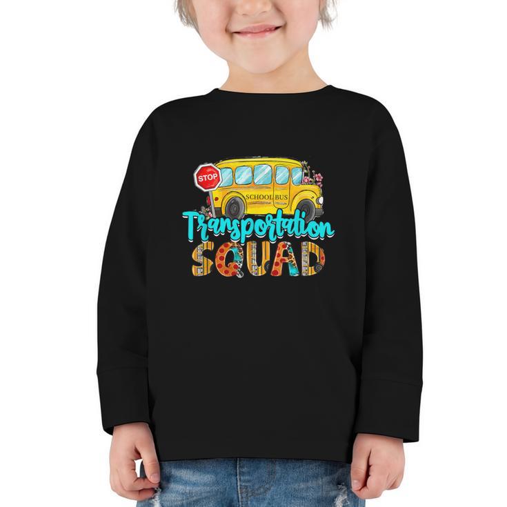 Transportation Squad Bus Driver Back To School Graphic Toddler Long Sleeve Tee