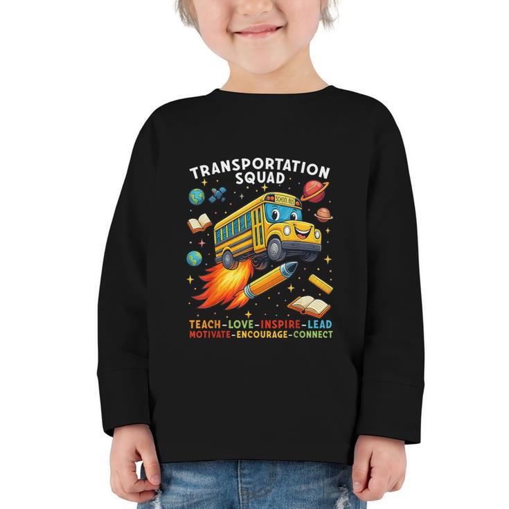 Transportation Squad School Bus Driver Back To School Graphic Toddler Long Sleeve Tee