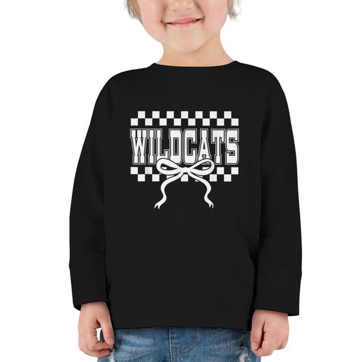 Wildcats School Spirit Team Go Back To School Graphic Toddler Long Sleeve Tee