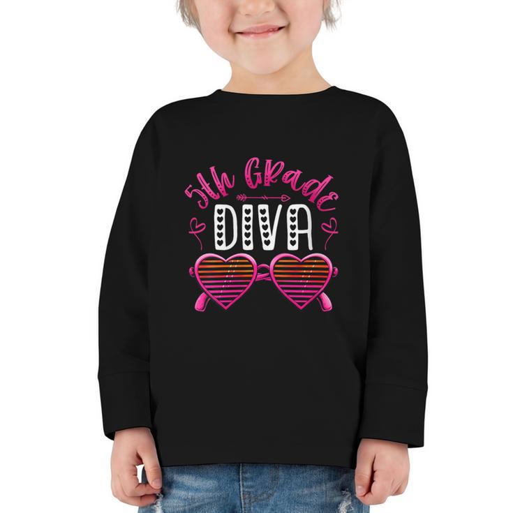 Women's 5th Grade Diva Back To School Fifth Grade For Girls Graphic Toddler Long Sleeve Tee Women's 5th Grade Diva Back To School Fifth Grade For Girls Graphic Toddler Long Sleeve Tee