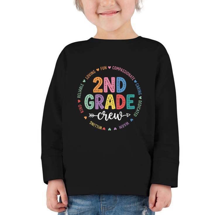 Women's Second 2ND Grade Crew Back To School Kids Students Tee Graphic Toddler Long Sleeve Tee