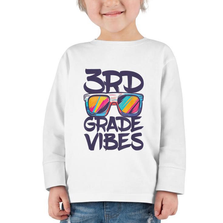 3rd Grade Vibes Shirt Back To School Third Grade Boy Girl Graphic Toddler Long Sleeve Tee