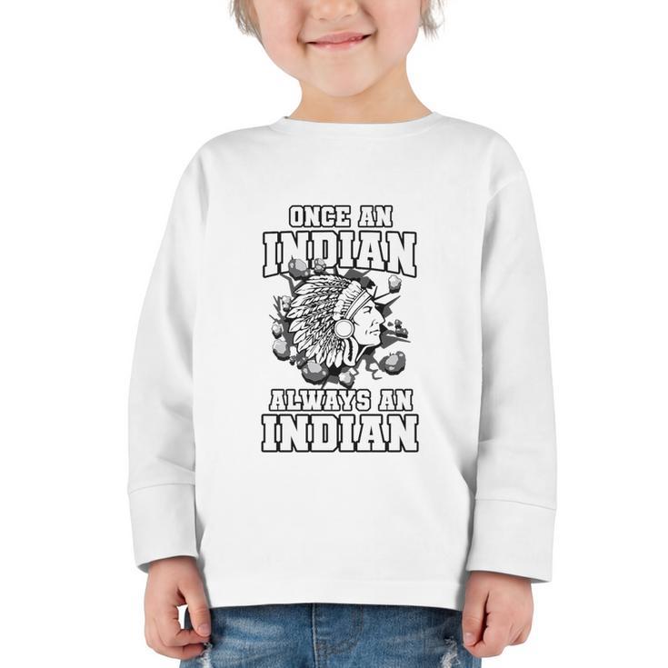 Always An Indian Back To School Spirit Premium Tri-Blend Graphic Toddler Long Sleeve Tee