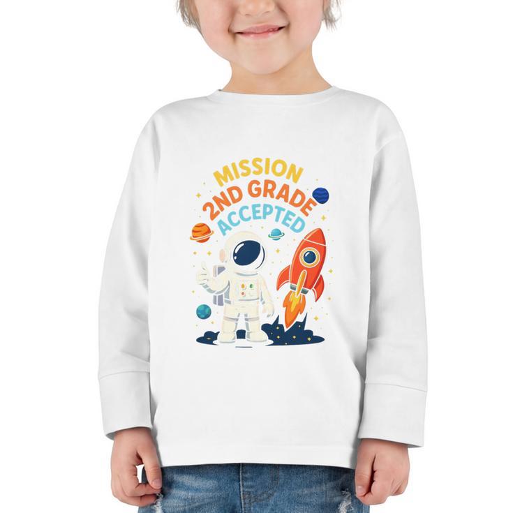 Back To School Mission Second 2nd Grade Accepted Astronaut Premium Tri-Blend Graphic Toddler Long Sleeve Tee Back To School Mission Second 2nd Grade Accepted Astronaut Premium Tri-Blend Graphic Toddler Long Sleeve Tee