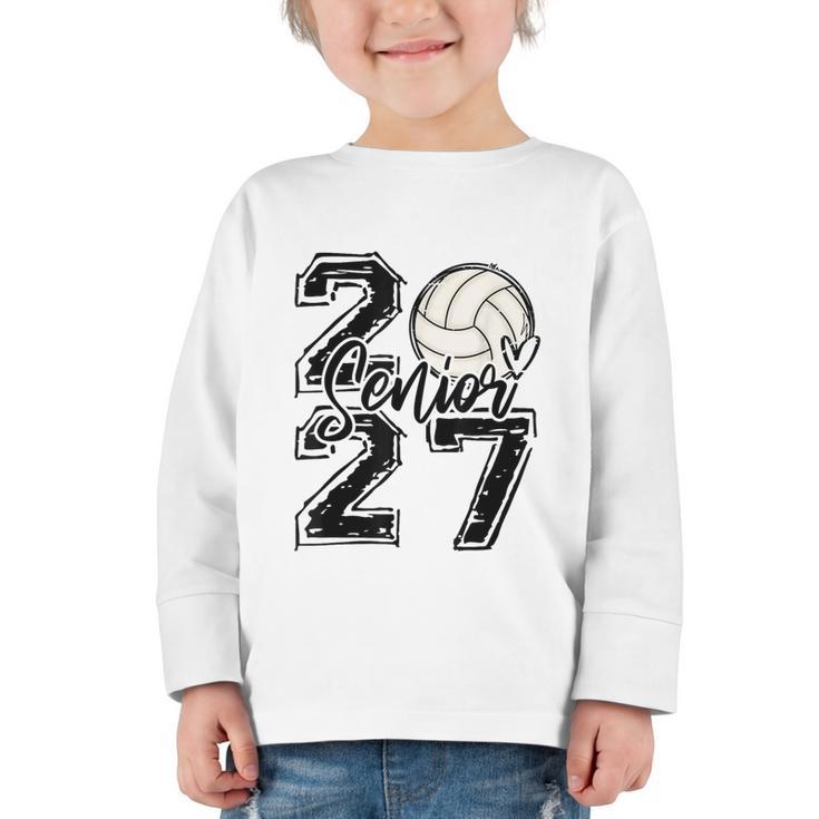 Class Of 2027 Volleyball Senior 2027 Back To School Graphic Toddler Long Sleeve Tee