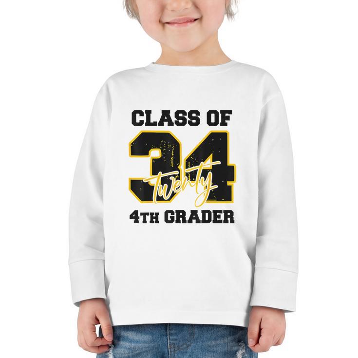 Class Of 2034 4th Grader Elementary School Back To School Graphic Toddler Long Sleeve Tee