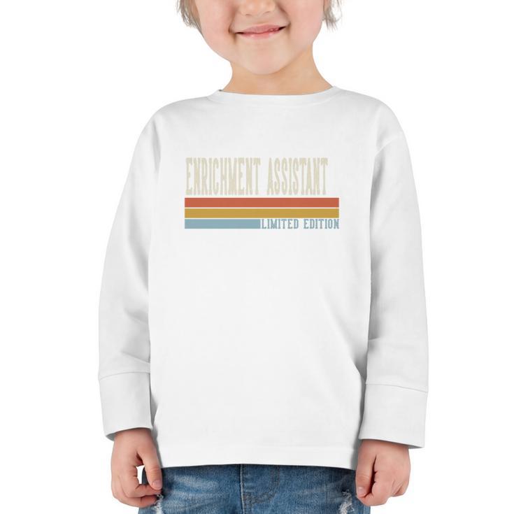 Enrichment Assistant Week Retro Vintage Back To School Day Premium Tri-Blend Graphic Toddler Long Sleeve Tee