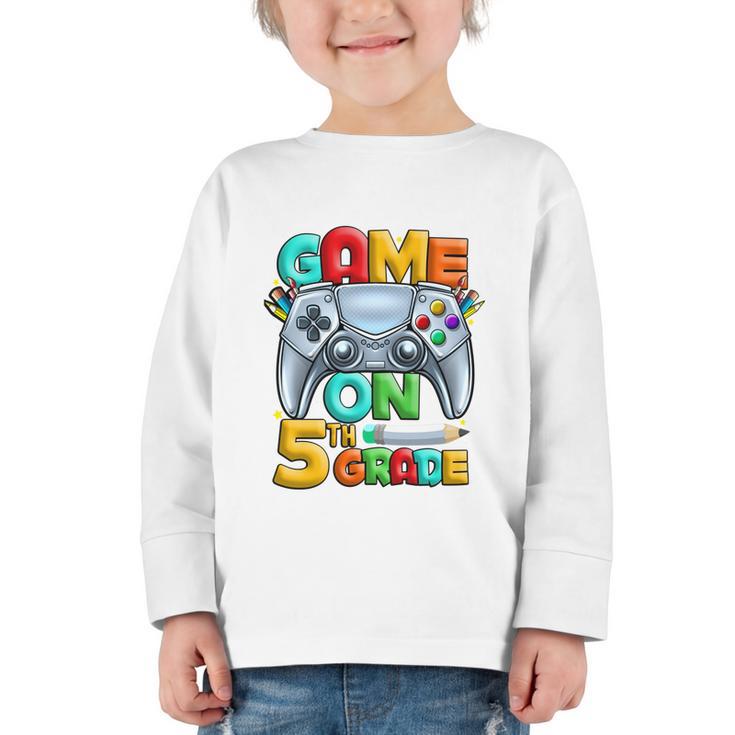 Game On 5th Grade Back To School 5th Grade Level Unlocked Performance Graphic Toddler Long Sleeve Tee