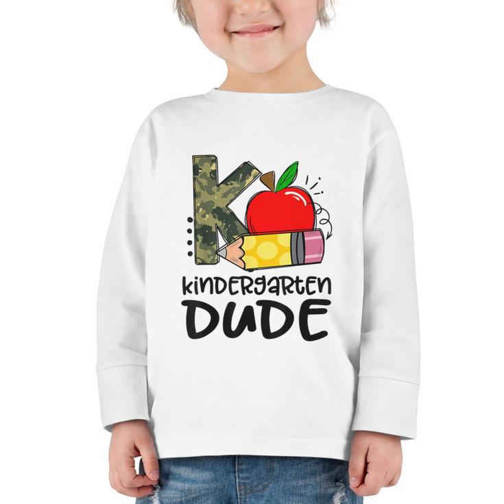 Kindergarten Dude Student Kindergarten Squad Back To School Graphic Toddler Long Sleeve Tee