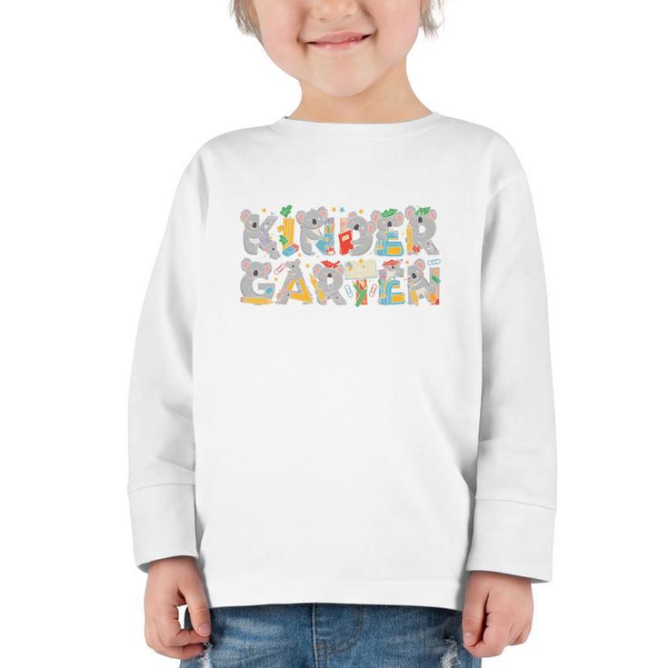 Koala Kindergarten Back To School Kids Boys Girls Premium Tri-Blend Graphic Toddler Long Sleeve Tee