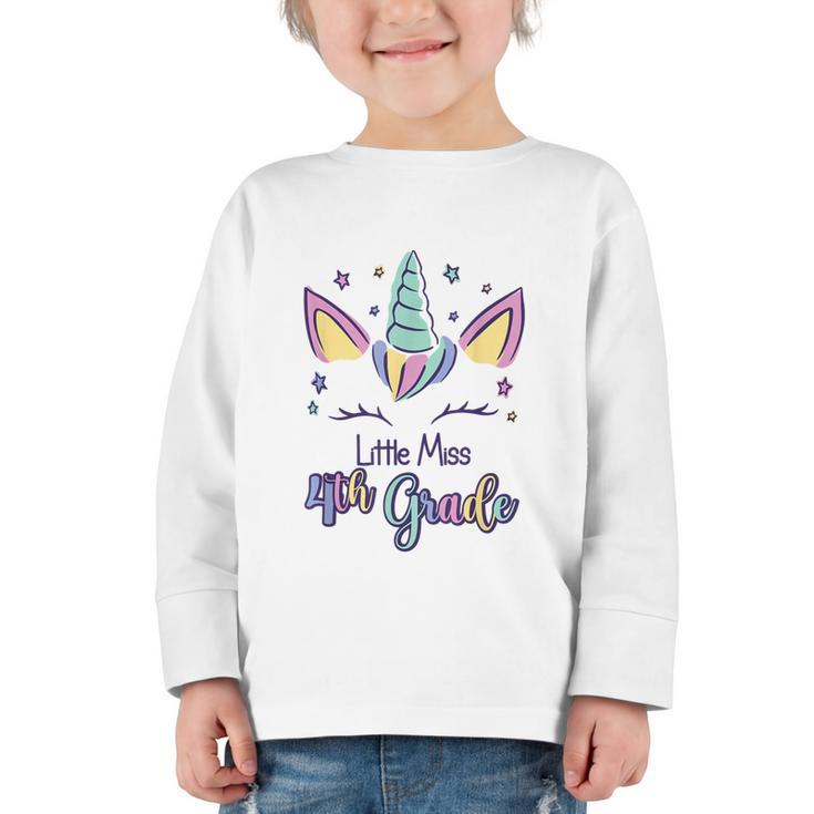 Little Miss Fourth Grade 2026 Back To School 4th Grade Girls Graphic Toddler Long Sleeve Tee
