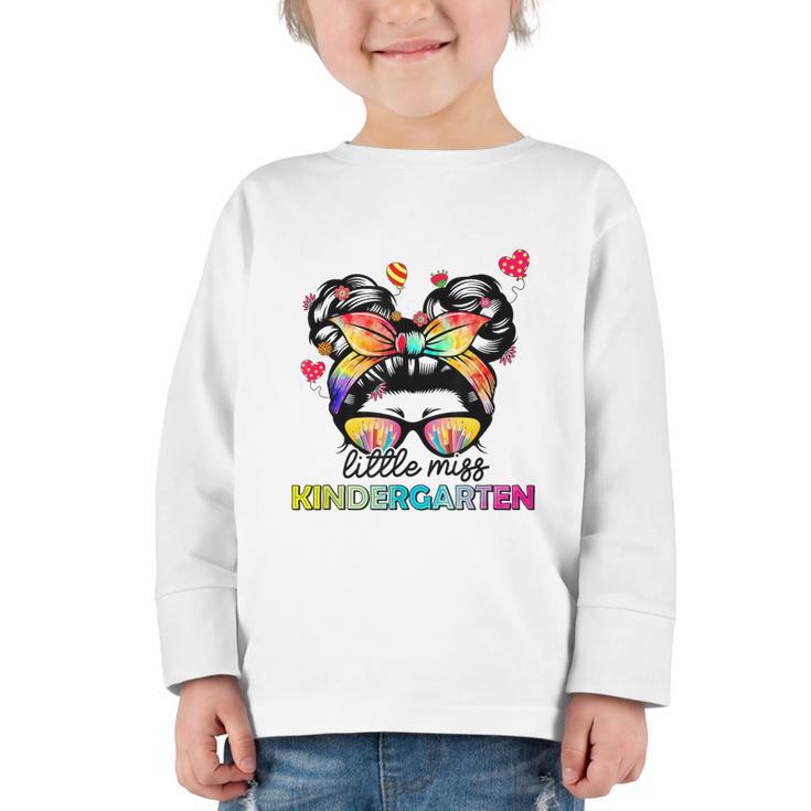 Little Miss Kindergarten Back To School Kindergarten Girls Graphic Toddler Long Sleeve Tee