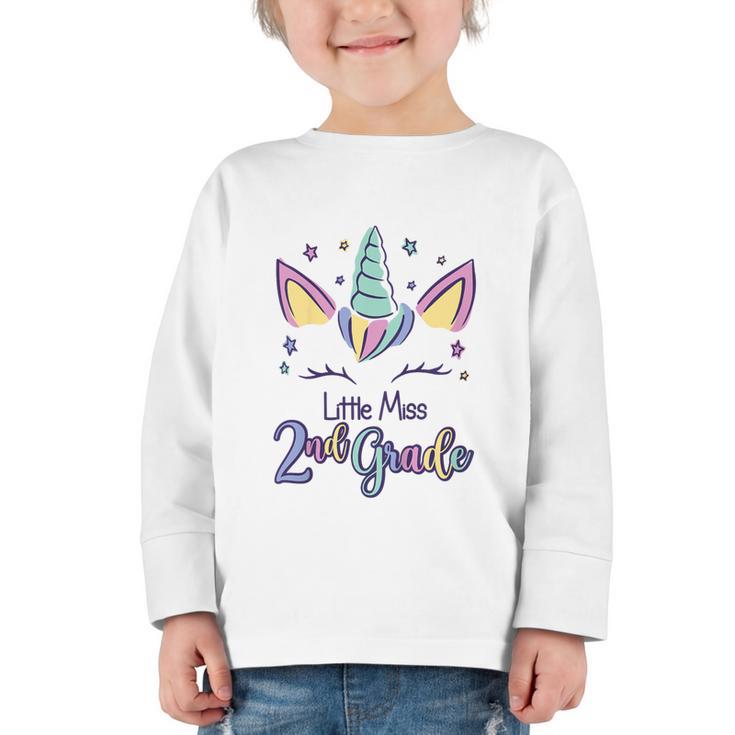 Little Miss Second Grade 2025 2nd Grade Back To School Graphic Toddler Long Sleeve Tee