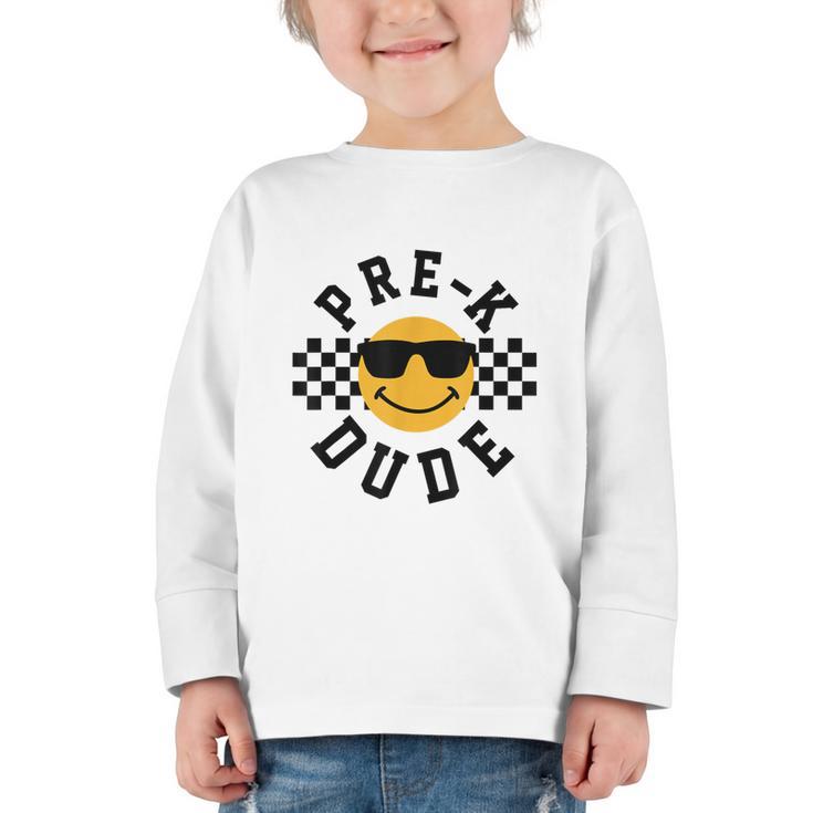 Preschool Dude Back To School Pre-K Students Kids Graphic Toddler Long Sleeve Tee
