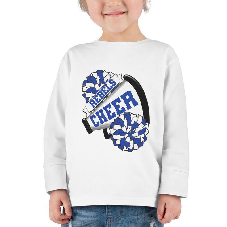Rebels Cheer Back To School Cheerleading Spirit B Premium Tri-Blend Graphic Toddler Long Sleeve Tee