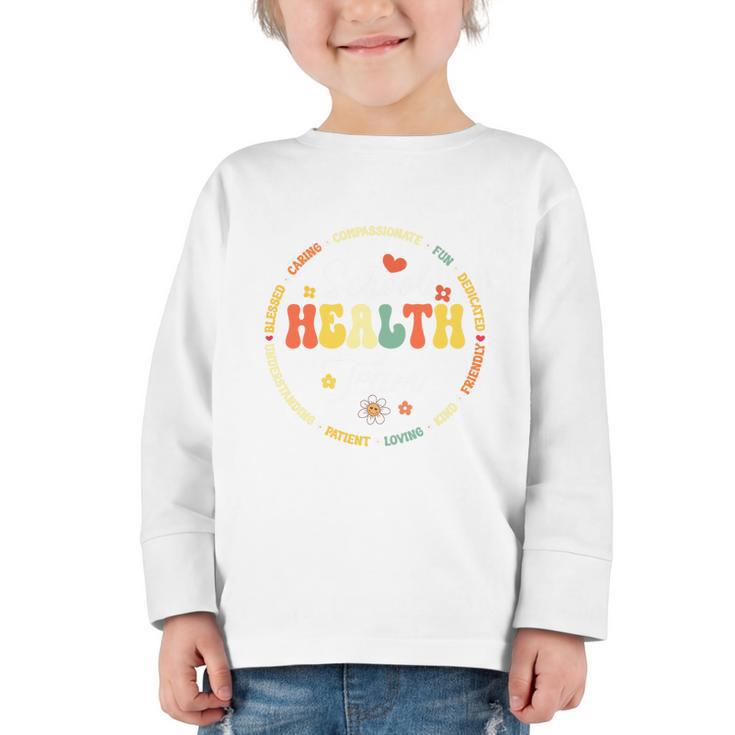 School Health Team Squad Back To School Nurse Squad Premium Tri-Blend Graphic Toddler Long Sleeve Tee