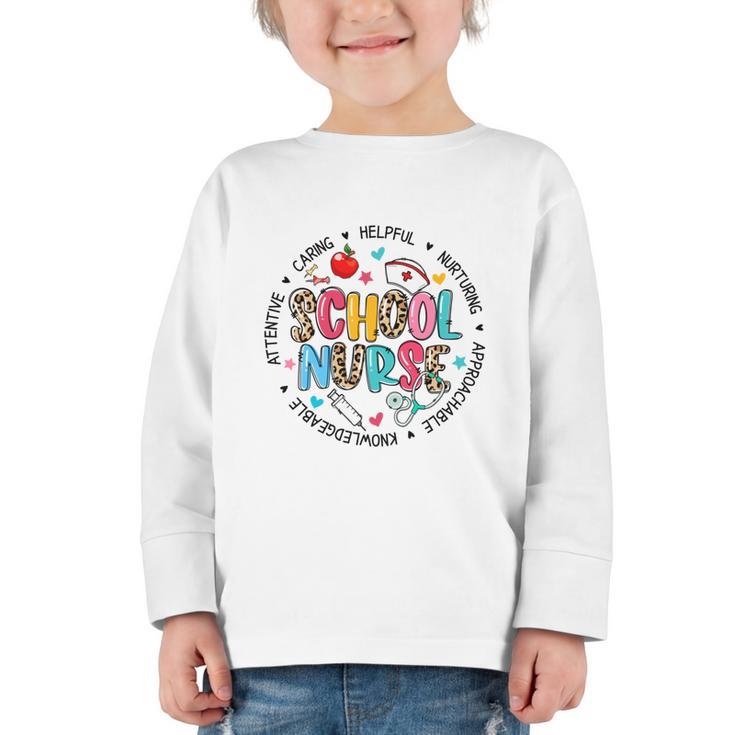 School Nurse Appreciation Back To School Nurse For Women Graphic Toddler Long Sleeve Tee