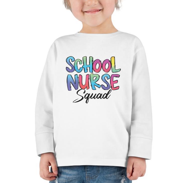 School Nurse Squad Tie Dye Back To School Appreciation Graphic Toddler Long Sleeve Tee
