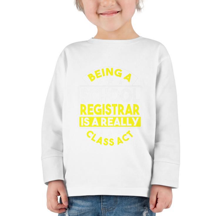 School Registry Student Enrollment Back To School Registrar Premium Graphic Toddler Long Sleeve Tee