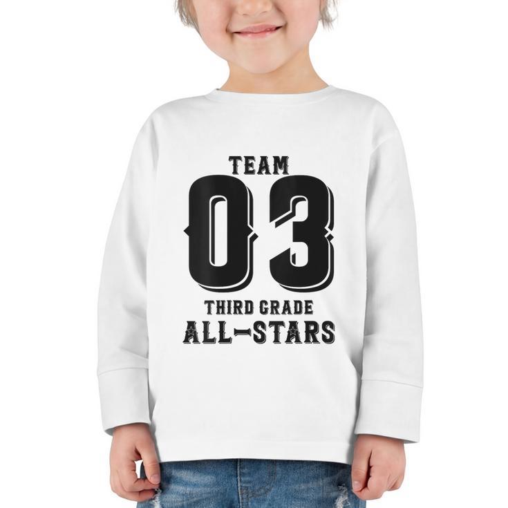 Team 3rd Grade All-Stars Back To School Tee For Stude Graphic Toddler Long Sleeve Tee