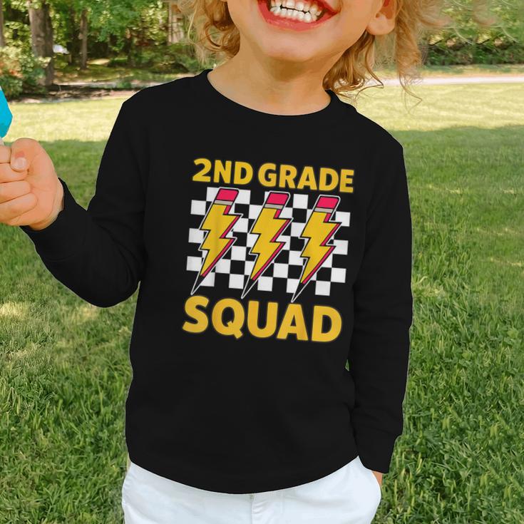 2nd Grade Lightning Bolt Second Grade Squad Back To School Graphic Toddler Long Sleeve Tee