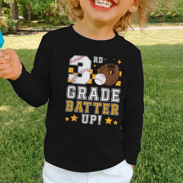3rd Grade Batter Up Baseball First Day Back To School Graphic Toddler Long Sleeve Tee 3rd Grade Batter Up Baseball First Day Back To School Graphic Toddler Long Sleeve Tee