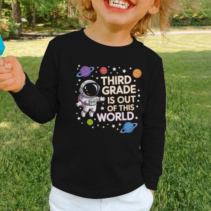3rd Grade Is Out Of This World Space Back To School Graphic Toddler Long Sleeve Tee 3rd Grade Is Out Of This World Space Back To School Graphic Toddler Long Sleeve Tee