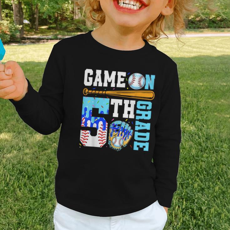 5th Grade Back To School Baseball Drip Ice Cream Game On Graphic Toddler Long Sleeve Tee 5th Grade Back To School Baseball Drip Ice Cream Game On Graphic Toddler Long Sleeve Tee