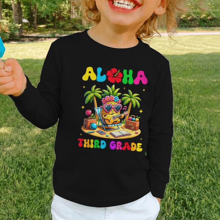Aloha Third Grade Pineapple Hawaii Back To School Kids Girl Graphic Toddler Long Sleeve Tee Aloha Third Grade Pineapple Hawaii Back To School Kids Girl Graphic Toddler Long Sleeve Tee