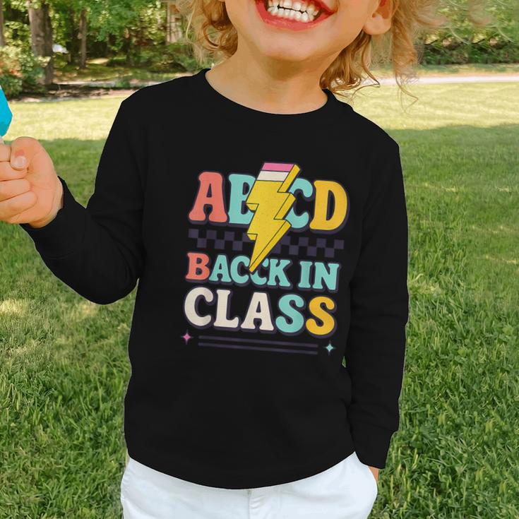 Back To School ABCD Back In Class Graphic Toddler Long Sleeve Tee
