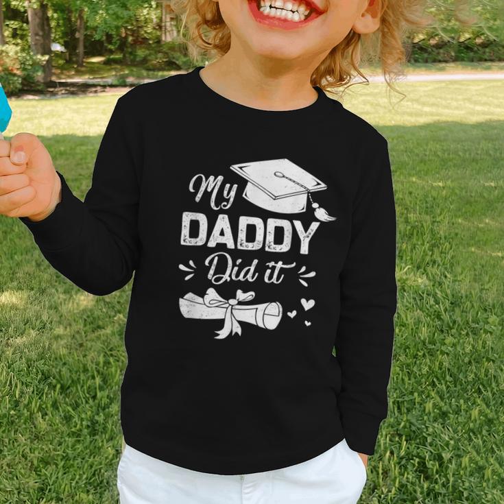 Back To School My Daddy Did It Graduation Proud Dad Graduated Small Graphic Toddler Long Sleeve Tee Back To School My Daddy Did It Graduation Proud Dad Graduated Small Graphic Toddler Long Sleeve Tee