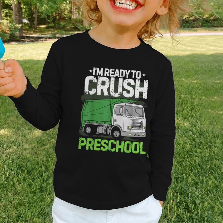 Back To School First Day Of Preschool Garbage Truck Boys Graphic Toddler Long Sleeve Tee Back To School First Day Of Preschool Garbage Truck Boys Graphic Toddler Long Sleeve Tee
