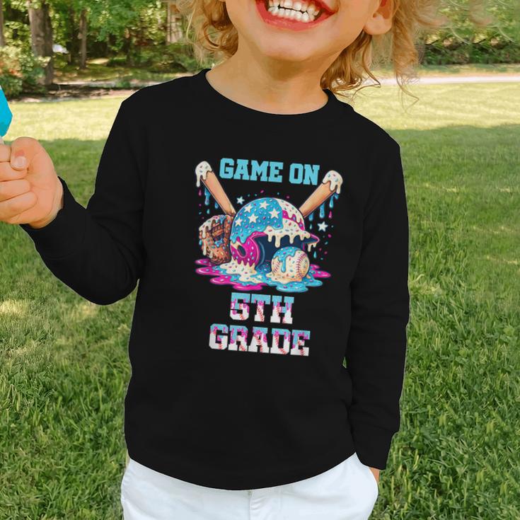 Back To School Game On Fifth Grade Baseball First Day Boys Graphic Toddler Long Sleeve Tee Back To School Game On Fifth Grade Baseball First Day Boys Graphic Toddler Long Sleeve Tee