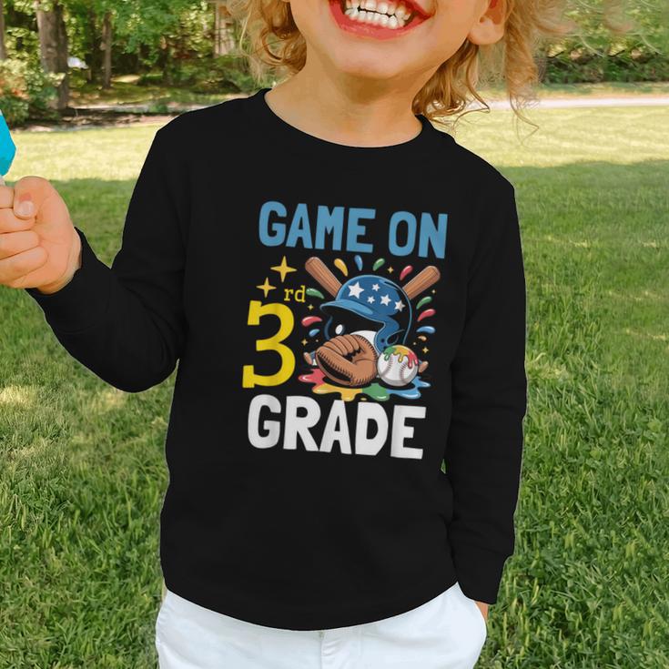 Back To School Game On Third Grade Baseball First Day Boys Graphic Toddler Long Sleeve Tee