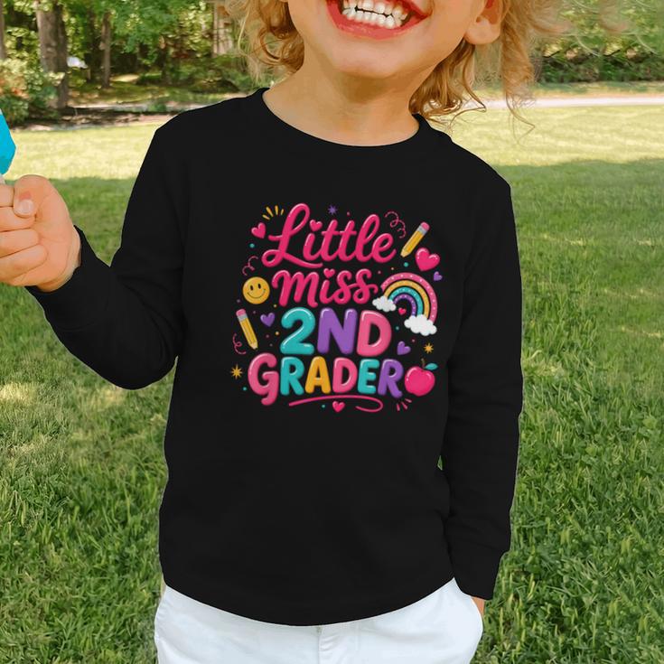 Back To School Little Miss 2nd Grader Rainbow Girl Graphic Toddler Long Sleeve Tee Back To School Little Miss 2nd Grader Rainbow Girl Graphic Toddler Long Sleeve Tee
