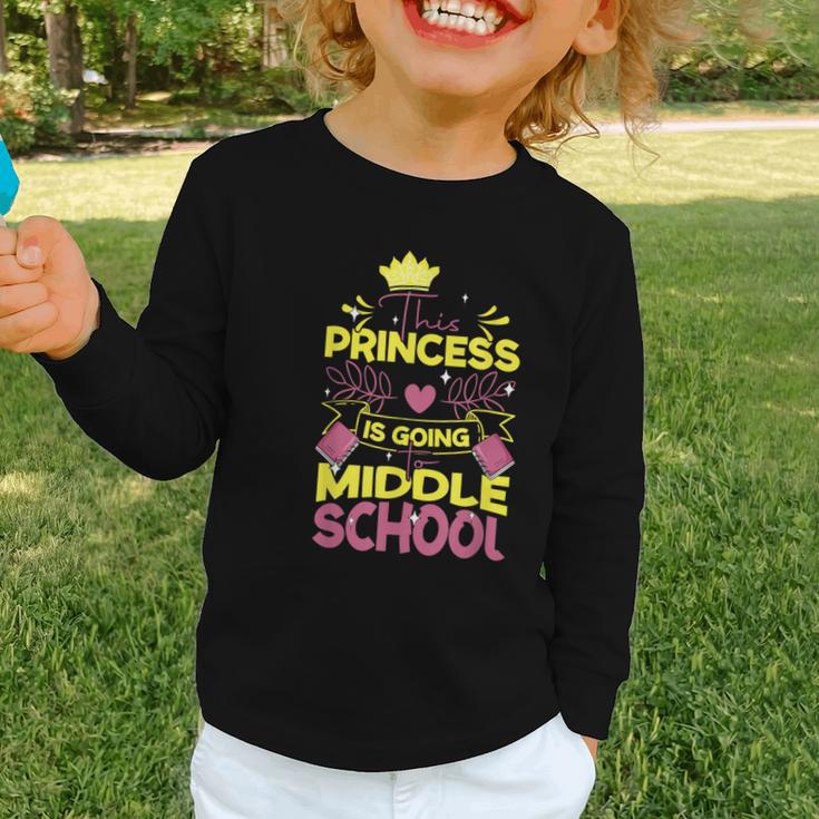 Back To School This Princess Is Going To Middle School Graphic Toddler Long Sleeve Tee Back To School This Princess Is Going To Middle School Graphic Toddler Long Sleeve Tee