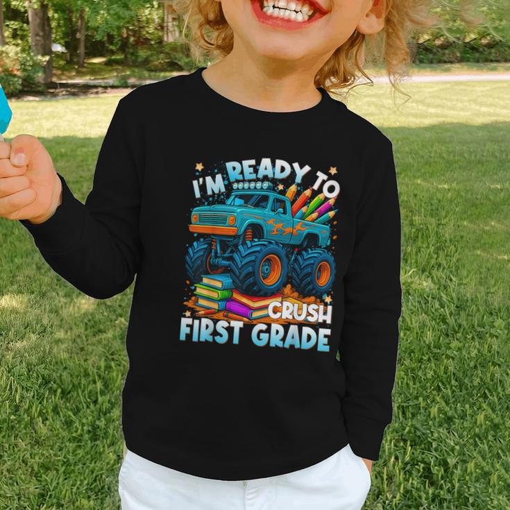 Back To School Ready To Crush 1st Grade Monster Truck Boys Graphic Toddler Long Sleeve Tee Back To School Ready To Crush 1st Grade Monster Truck Boys Graphic Toddler Long Sleeve Tee