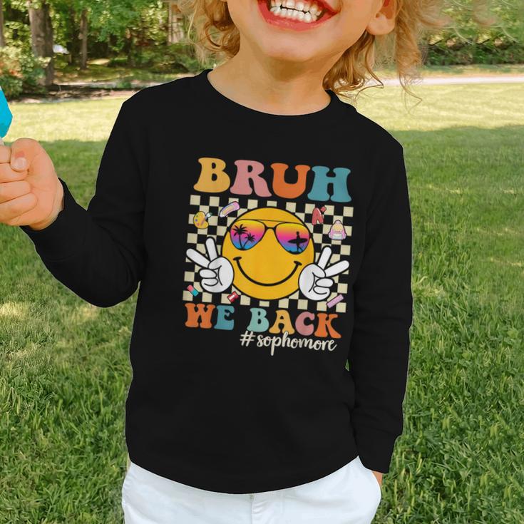 Bruh We Back Sophomore Retro Back To School Boys Girls Kids Graphic Toddler Long Sleeve Tee Bruh We Back Sophomore Retro Back To School Boys Girls Kids Graphic Toddler Long Sleeve Tee