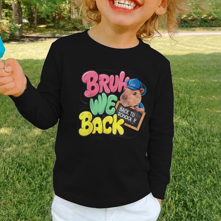 Bruh Wir UnterstüTzen Den Ersten Schulday Back To School Capybara Graphic Toddler Long Sleeve Tee Bruh Wir UnterstüTzen Den Ersten Schulday Back To School Capybara Graphic Toddler Long Sleeve Tee