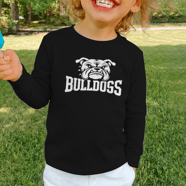 Bulldogs Mascot Back To School Team Spirit Graphic Toddler Long Sleeve Tee Bulldogs Mascot Back To School Team Spirit Graphic Toddler Long Sleeve Tee